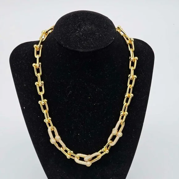 Auth Louis Vuitton Lock & Key w/Unbranded 925 Pure Silver Gold Plated Necklace